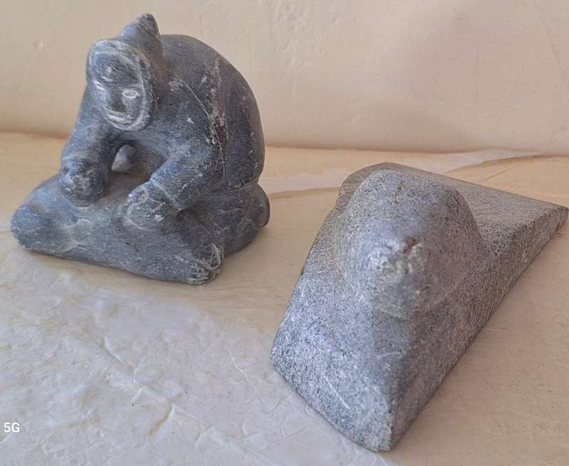 Canada Eskimo Art Carved Stone Sculpture 4-0135
