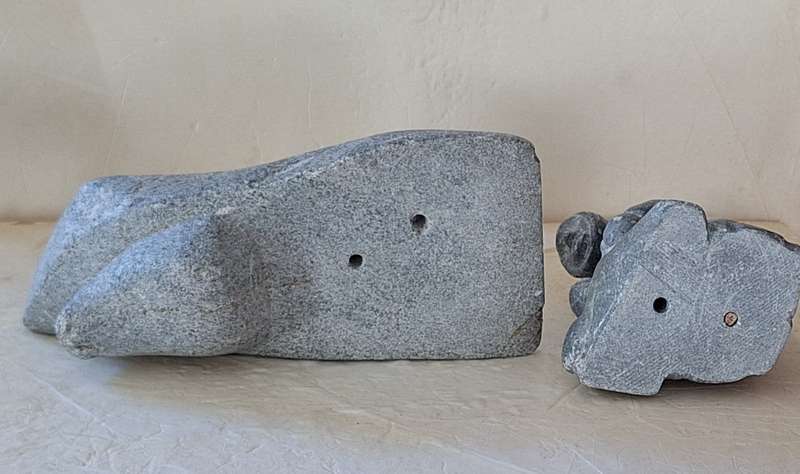 Canada Eskimo Art Carved Stone Sculpture 4-0135