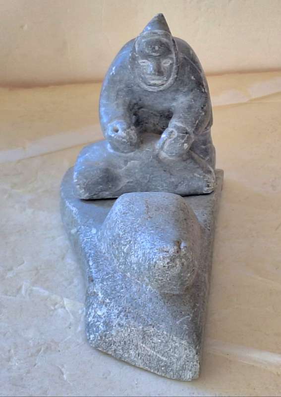 Canada Eskimo Art Carved Stone Sculpture 4-0135