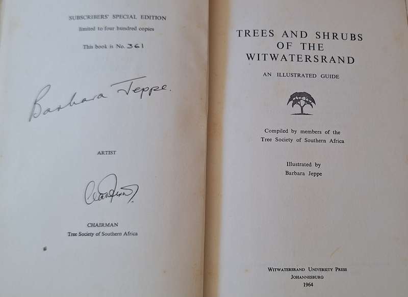 Trees and Shrubs of the Witwatersrand An Illustrated Guide Hardcover 1964 No. 361 of 400 Signed
