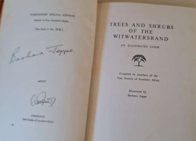 Trees and Shrubs of the Witwatersrand An Illustrated Guide Hardcover 1964 No. 361 of 400 Signed