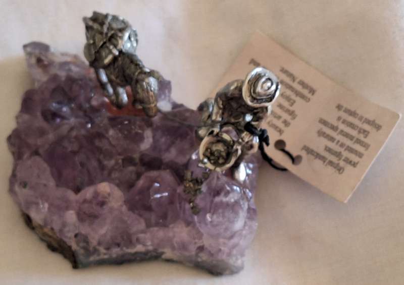 New World Pewter Miniature Prospector Figurine on Rock Cluster