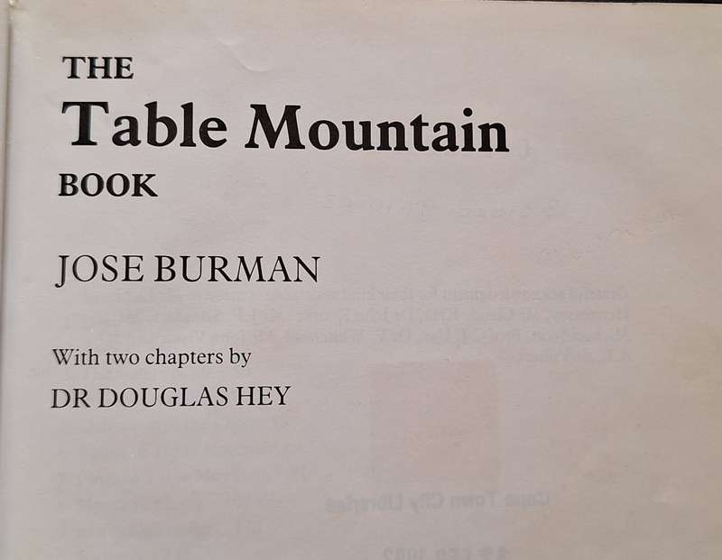 The Table Mountain Book by Jose Burman Hardcover 1991 ex Library