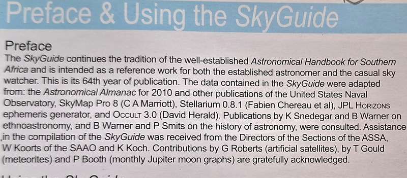 Sky Guide Africa South 2010 Paperback