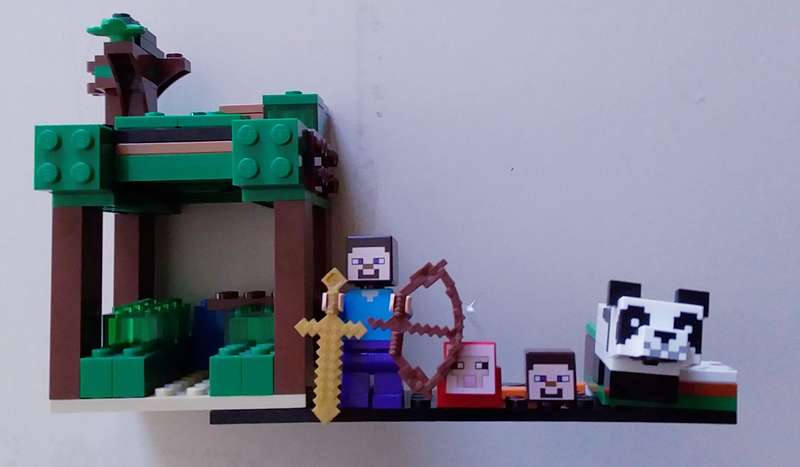 Minecraft Lego with Steve Minifigure and Baby Panda and Sheep Face