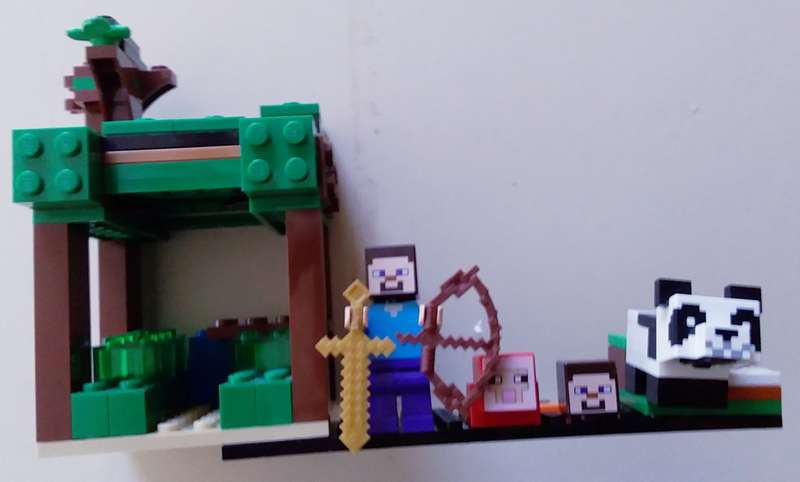 Minecraft Lego with Steve Minifigure and Baby Panda and Sheep Face