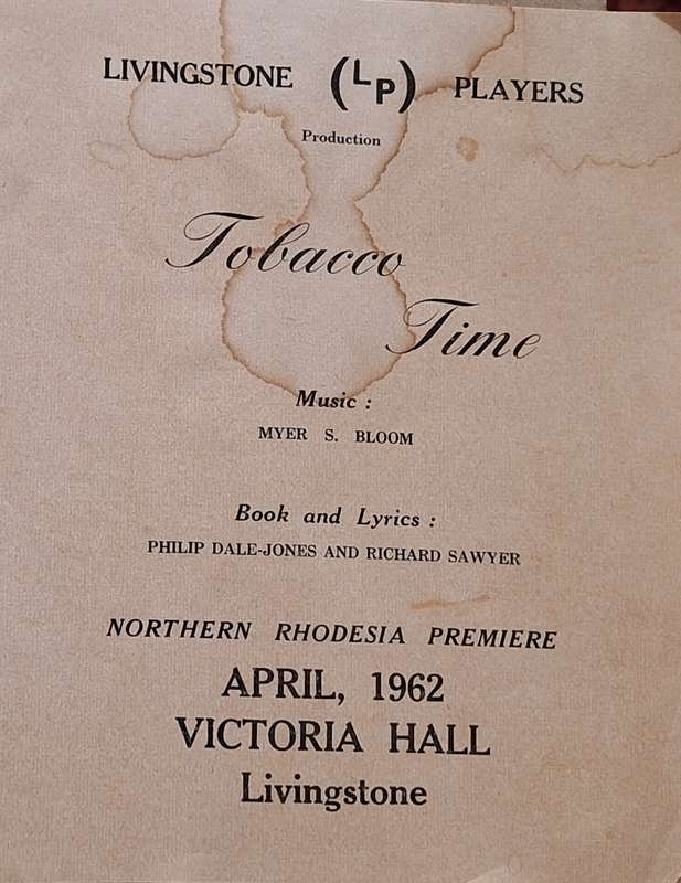 1962 Livingstone Players Programme Tobacco Time Victoria Hall (Northern Rhodesia)