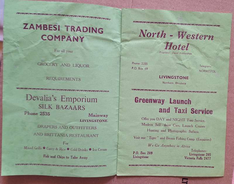 Easter Parade Programme Victoria Hall Livingstone Northern Rhodesia