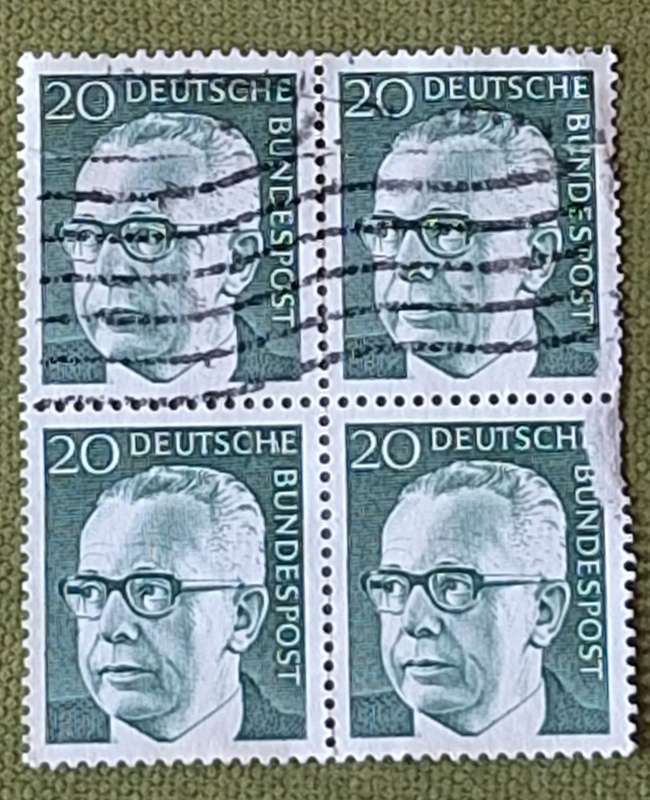 Germany 1970 Gustav Heinemann Block of 4 Used stamps