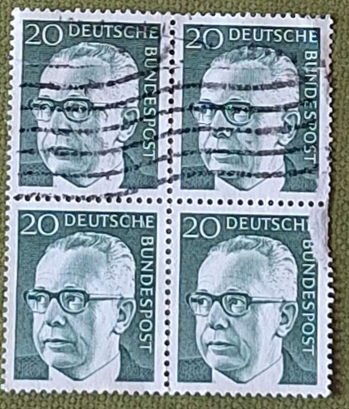 Germany 1970 Gustav Heinemann Block of 4 Used stamps