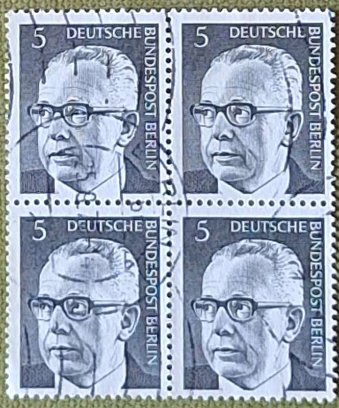 Germany 1970 Gustav Heinemann Block of 4 Used stamps