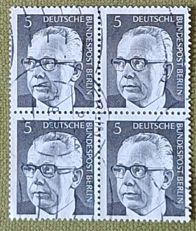 Germany 1970 Gustav Heinemann Block of 4 Used stamps