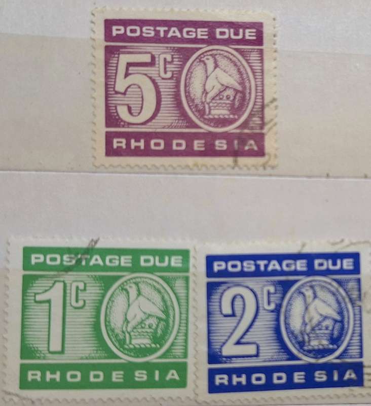 Rhodesia 1970 Postage Due 3 Used stamps
