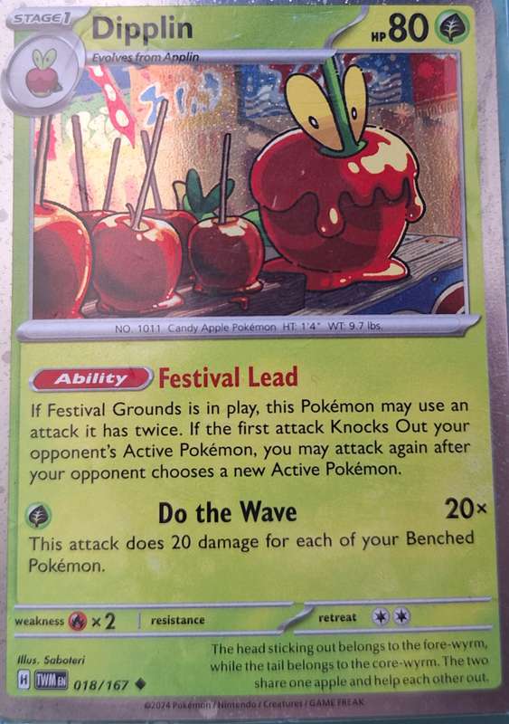 Pokemon 2024 Dipplin 018/167 Holo