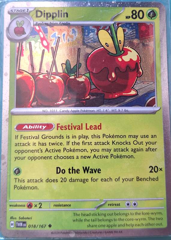Pokemon 2024 Dipplin 018/167 Holo