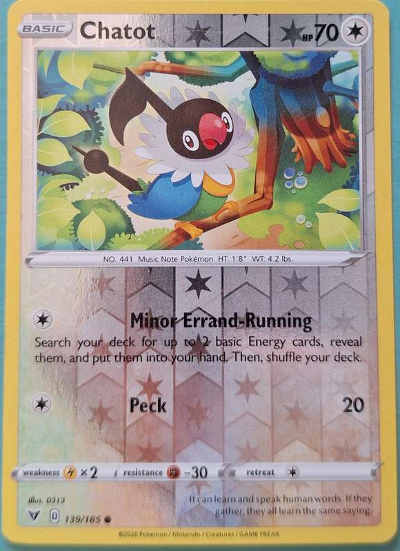 Pokemon 2020 139/185 Chatot Reverse Holo
