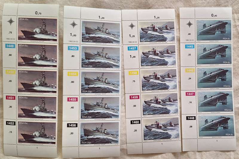 South Africa 1982 Simonstown Naval Base Set of 4 Mint Control Blocks
