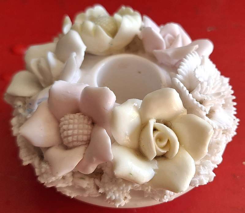 Set of Two Ardalt Porcelain Flower Basket Candle Holders 6237 Made in Japan