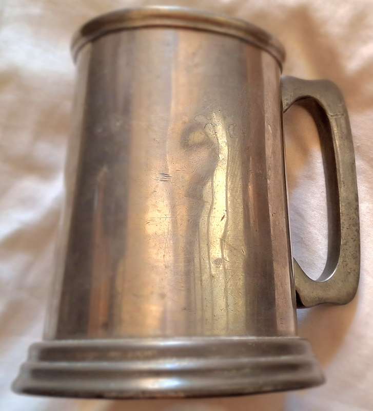 Vintage ROUNDHEAD Pewter Tankard 8575 Engraved Not Now, Just Now