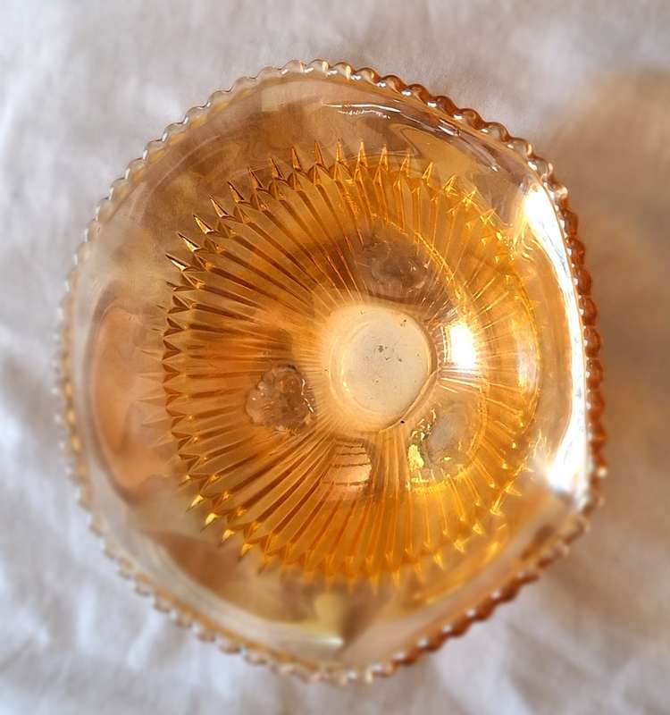 Irredescent Footed Glass Bowl