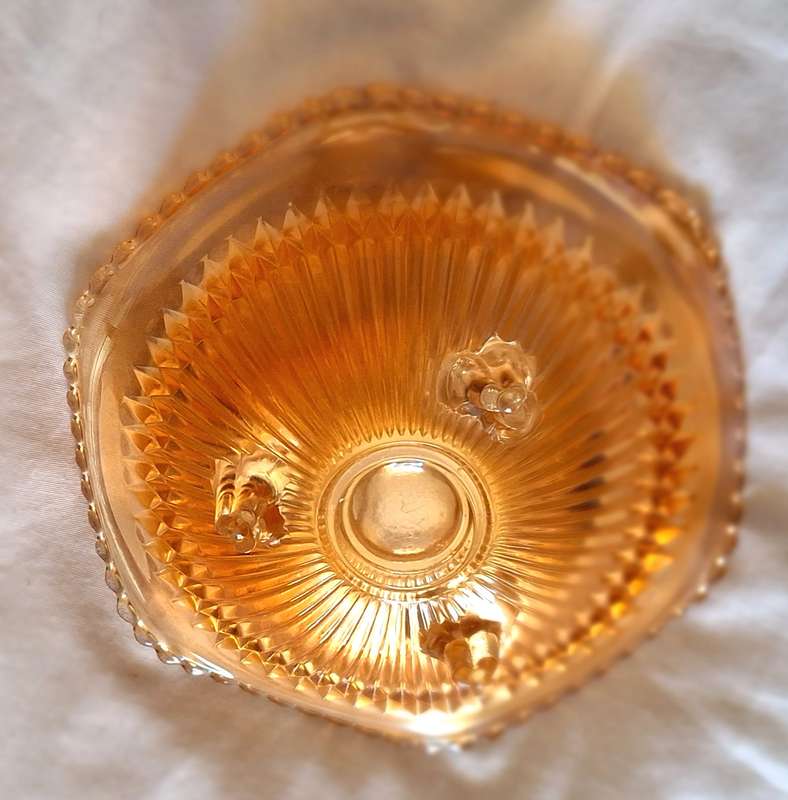 Irredescent Footed Glass Bowl