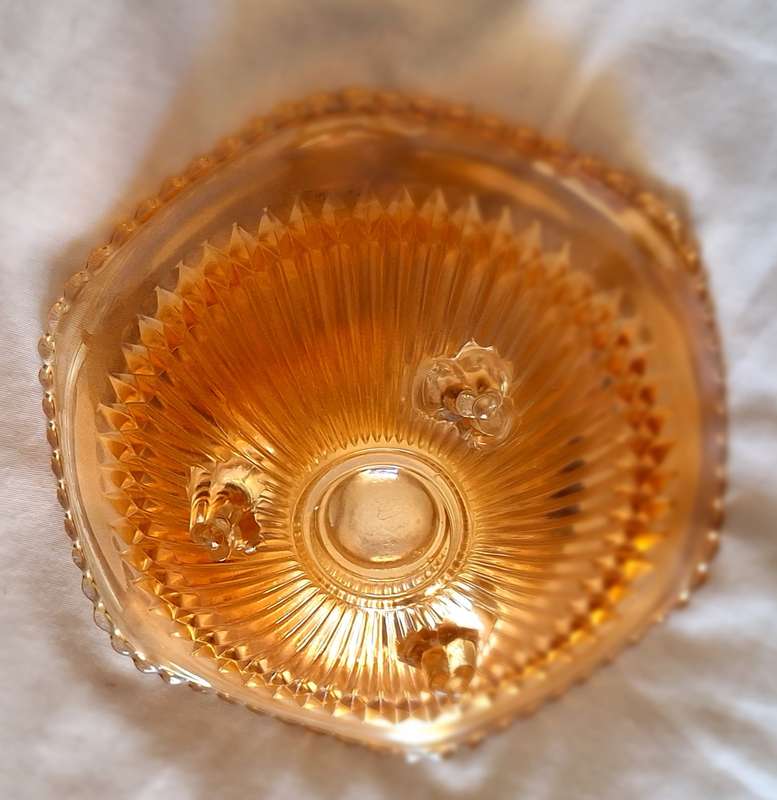 Irredescent Footed Glass Bowl