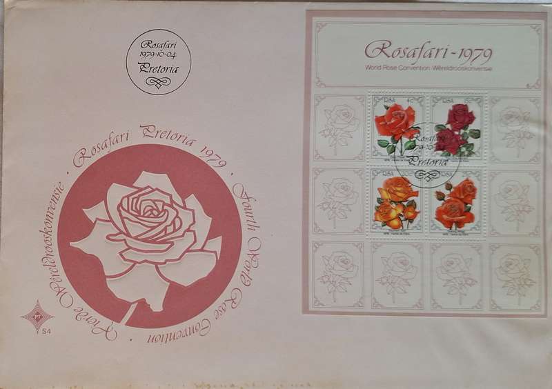 South Africa 1979 World Rose Convention Rosafari 1979 FDC with Miniature Sheet