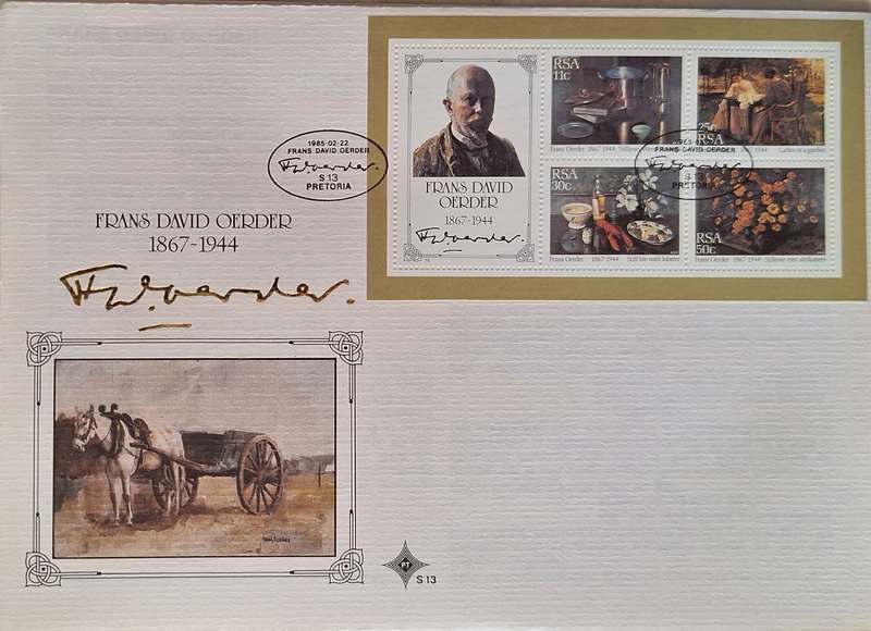 South Africa 1985 Frans Oerder FDC with Miniature Sheet
