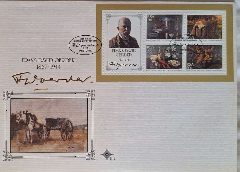 South Africa 1985 Frans Oerder FDC with Miniature Sheet