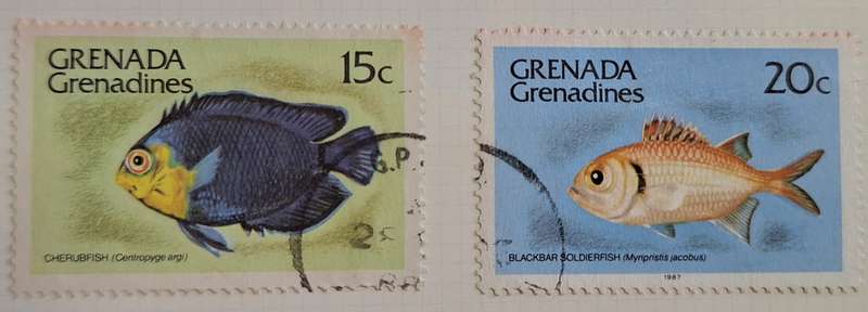 Grenada Grenadines 1980 Fish Definitives 2 Used Hinged stamps