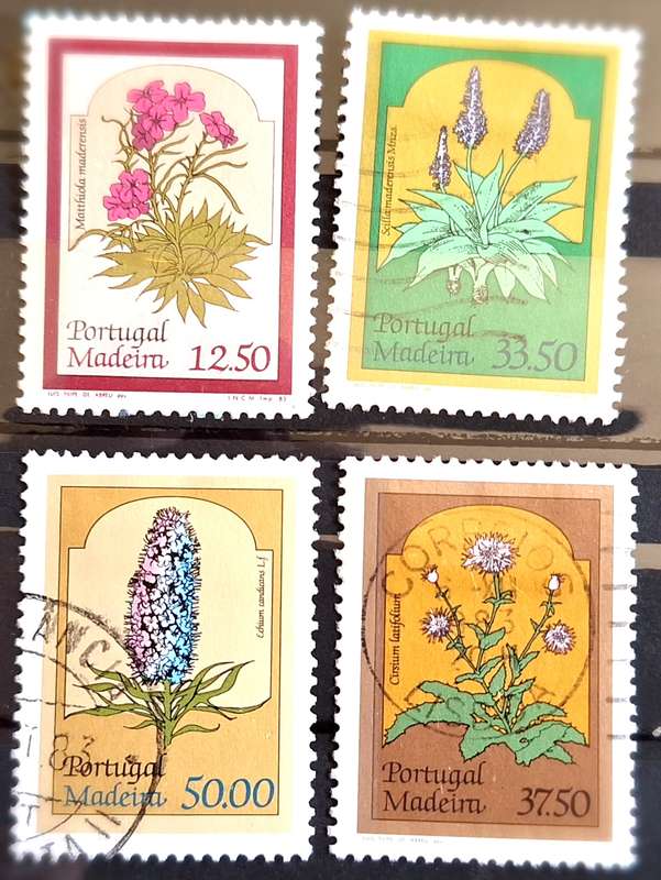 Portugal Madeira 1983 Flowers 4 Cancelled Hinged stamps
