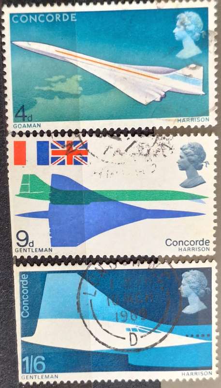 GB 1969 Concorde First Flight Set of 3 Used stamps