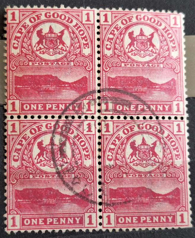 Cape of Good Hope 1900 1d Block of 4 Used stamps