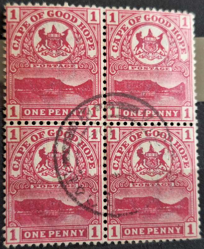 Cape of Good Hope 1900 1d Block of 4 Used stamps