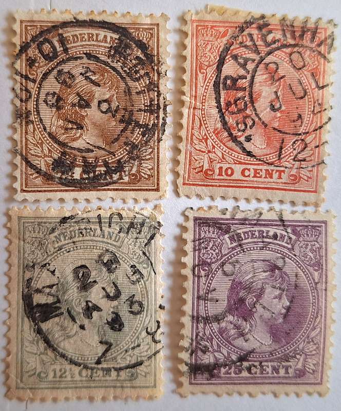 Netherlands 1891-97 Princess Wilhelmina Definitive 4 Used stamps