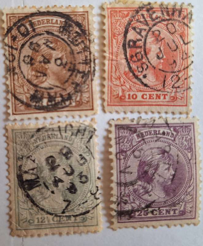Netherlands 1891-97 Princess Wilhelmina Definitive 4 Used stamps