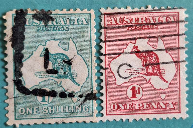 Australia 1913 Kangaroo and Map 2 Used stamps