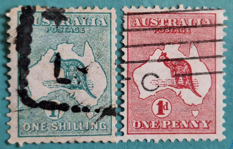 Australia 1913 Kangaroo and Map 2 Used stamps