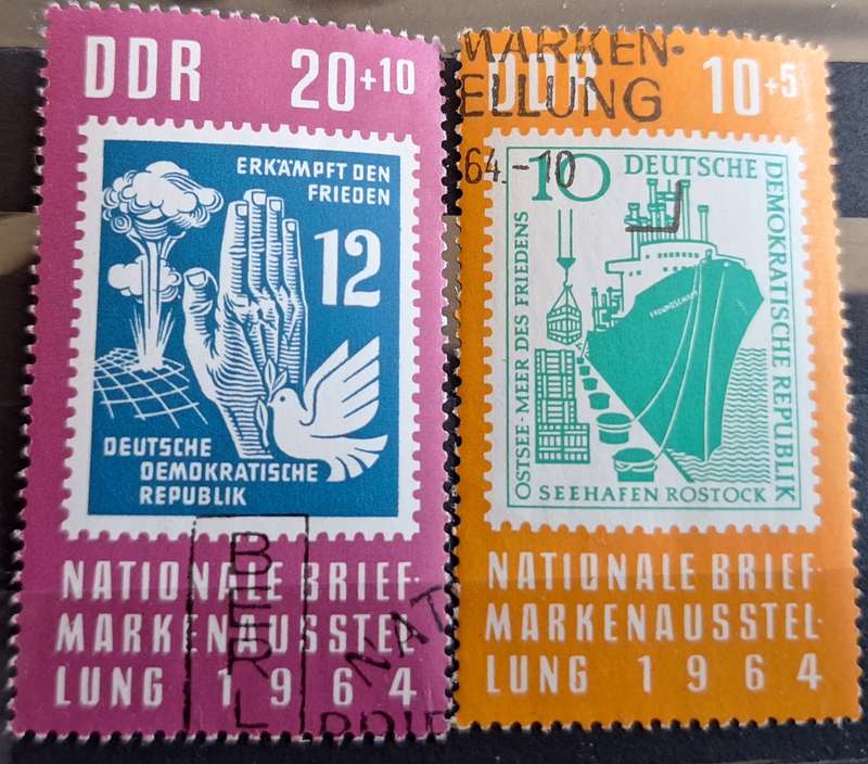 Germany DDR 1964 Stamp exposition 2 Cancelled stamps