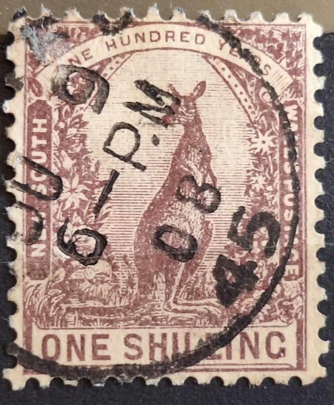 Australia: New South Wales 1888 1/- Kangaroo 1 Used stamp