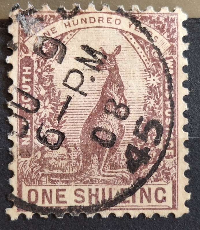 Australia: New South Wales 1888 1/- Kangaroo 1 Used stamp