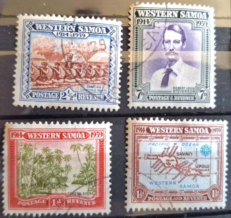 Western Samoa 1939 25th Anniversary of New Zealand Control Set of 4 Used stamps