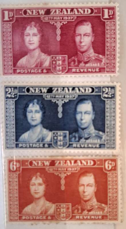 New Zealand 1937 Coronation Set of 3 Mint stamps