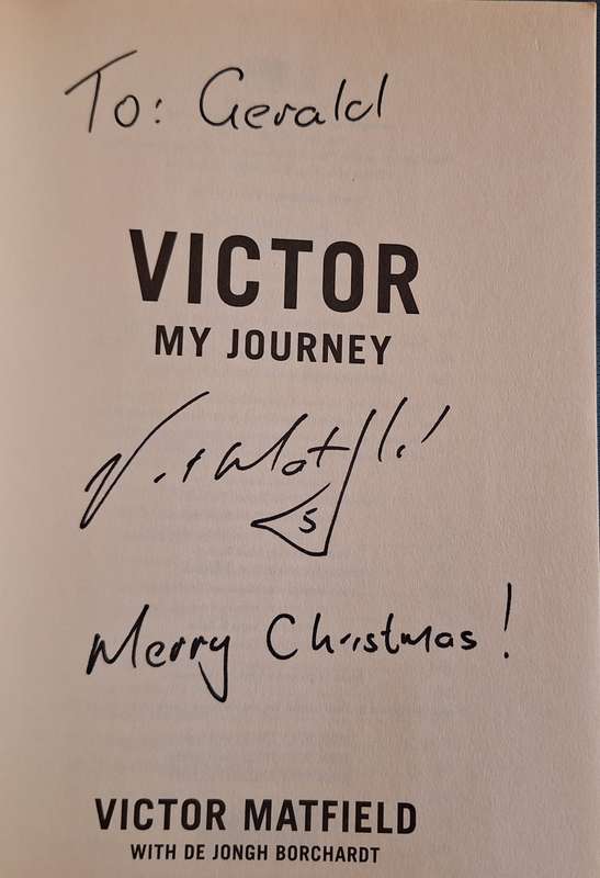 Victor: My Journey by Victor Matfield with de Jongh Borchardt Paperback **Signed**
