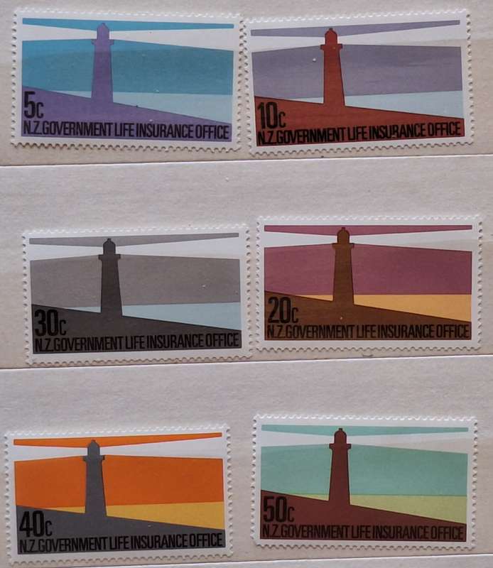 New Zealand 1981 Lighthouses Set of 6 Mint Life Insurance Stamps
