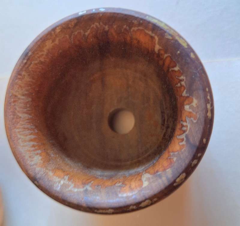 Vintage Olive Wood by Oliv Art Set of 6 Stacking Egg Cups on Stand Made in Spain