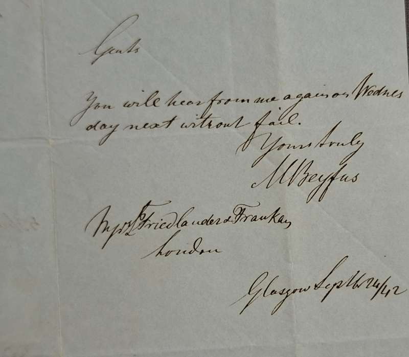 1841 Penny Red (HA) Poor margins with Maltese Cross Cancel On a letter dated and cancelled 1842