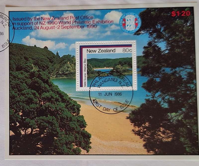New Zealand 1986 Scenic Bays FDC with Miniature Sheet