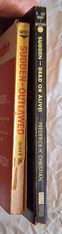 Sudden: Outlawed by Oliver Strange and Dead or Alive by Frederick H Christian Paperbacks