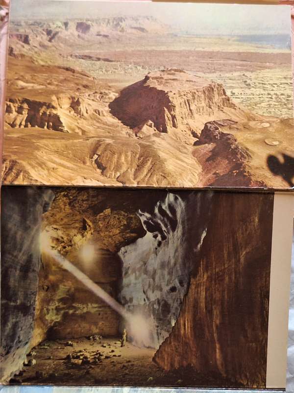 Vintage Palphot Souvenir Folder with strip of 9 Postcards of Massada